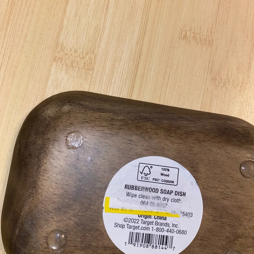 2 Wood soap trays and bathroom storage bundle